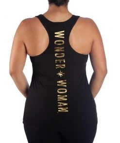 Bioworld Clearance Wonder Woman Gold Logo Racerback Tank Top - Women's