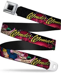 Buckle-Down DC Comics Wonder Woman Strength And Beauty Seat Belt Buckle Belt