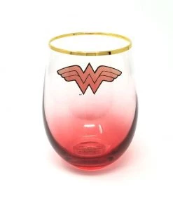 Spoontiques DC Comics - Wonder Woman - Logo Stemless Wine Glass