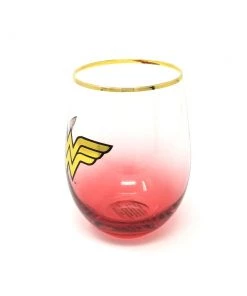 Spoontiques DC Comics - Wonder Woman - Logo Stemless Wine Glass