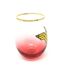 Spoontiques DC Comics - Wonder Woman - Logo Stemless Wine Glass