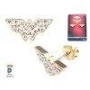 Body Vibe Wonder Woman Logo With Clear Gems And Steel Post Stud Earrings DC Comics