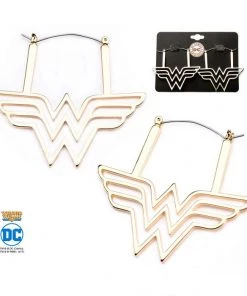 Body Vibe DC Comics Wonder Woman With Steel Plug Hoop Earrings