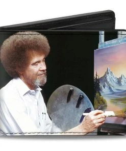 Buckle-Down Bob Ross Palette Painting Pose Bi-Fold Wallet