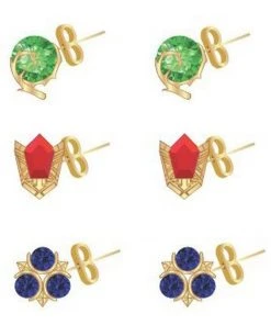 Bioworld The Legend Of Zelda Zelda Stone Stud Earrings 3-Pack